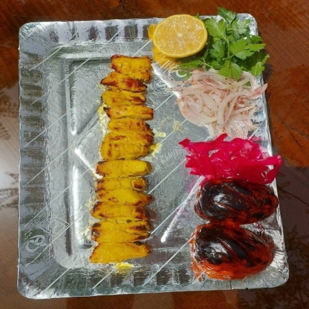 خوراک جوجه کباب زعفرانی